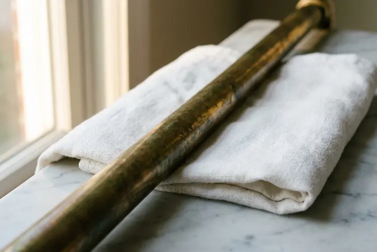 Messingdetail auf Leinen